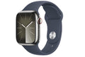 Apple Watch Series 9 GPS + Cellular 45mm Silver Aluminium Case with Storm Blue Sport Band - M/L